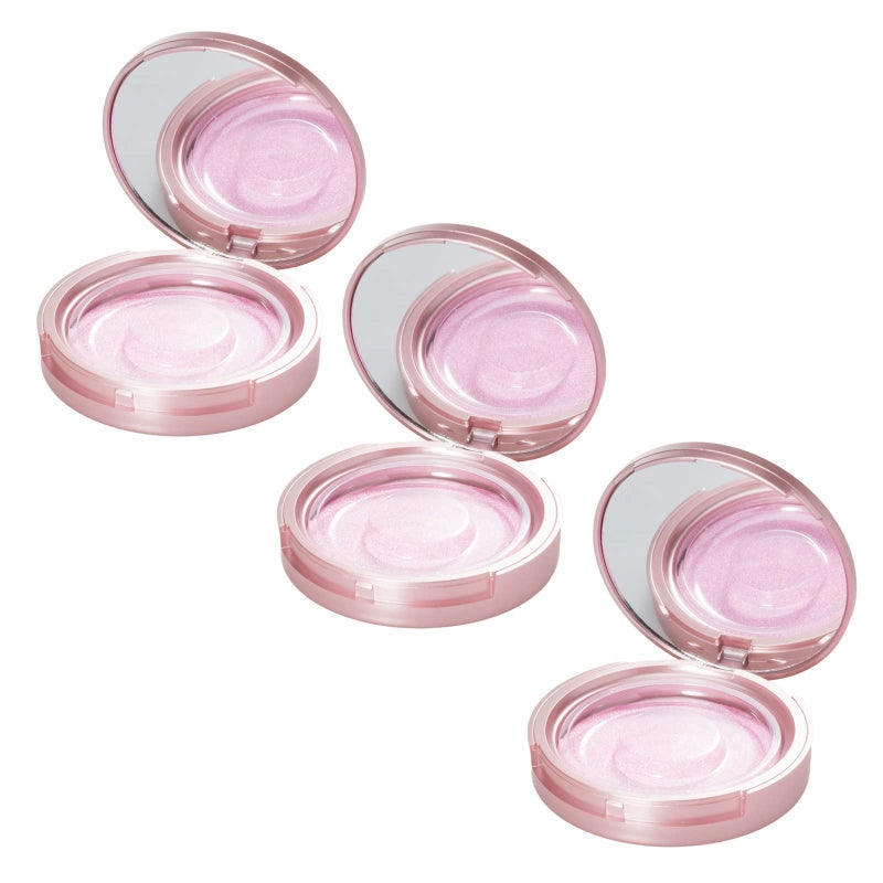 Qeuly 3 Pack Eyelash Case, Circle lash Packaging Case with Makeup Mirror, Eyelash Storage Empty Box with False Eyelash Holder for Women and Girls (Rose Gold) - Image 1
