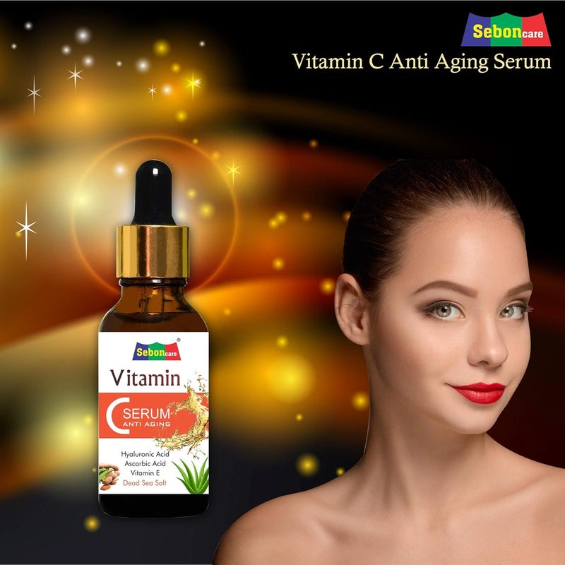 SebonCare SebonCare Vitamin C Serum for Face Enrich with Hyaluronic Acid Vitamin E Tamarind Extract Aloevera Extract Dead Sea Salt for Brightening Anti Ageing Wrinkle Control 30ml  - Image 2