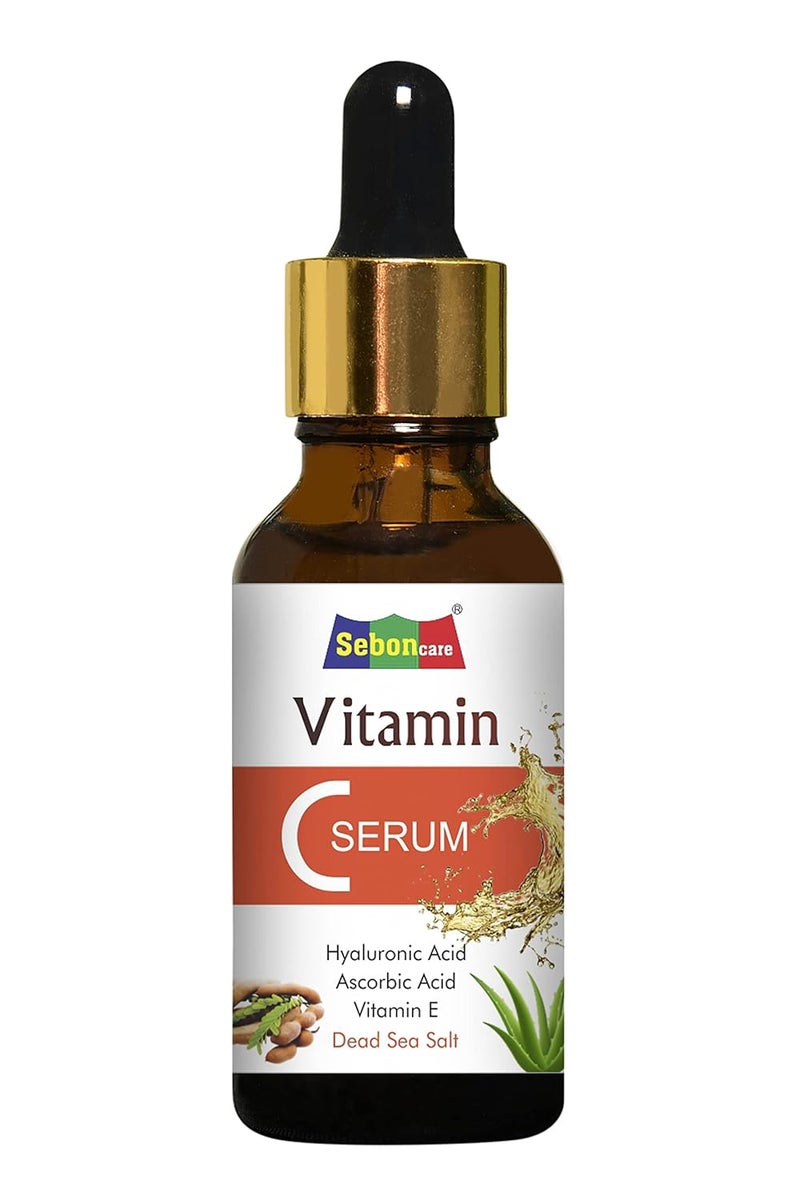 SebonCare SebonCare Vitamin C Serum for Face Enrich with Hyaluronic Acid Vitamin E Tamarind Extract Aloevera Extract Dead Sea Salt for Brightening Anti Ageing Wrinkle Control 30ml  - Image 1