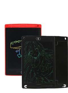 HEXABEX 2PC Pack LCD Writing Tablet Early Education Electronic Tablet with Pens for Kids Black and Red 8.5"  - Image 1