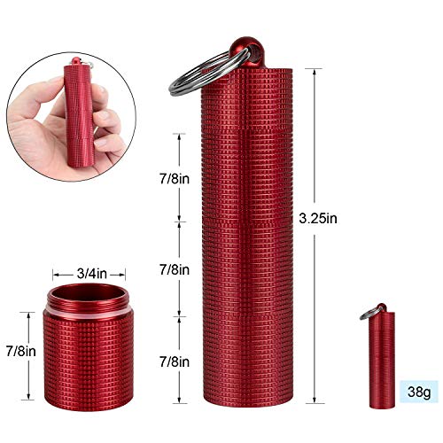 PPFISH EDC PPFISH 2 PCS Portable Daily Pill Case, 3 Compartments Aluminum Alloy Waterproof Pill Box Dispenser, Small Pocket Pill Container, Keychain Pill Fob, Travel Pill Holder for Men Women - Image 3