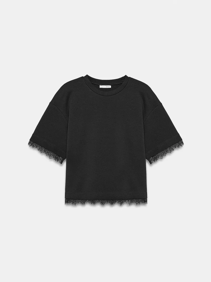 Dilvin DILVIN Women's Cotton Elastane Crew Neck T-Shirt