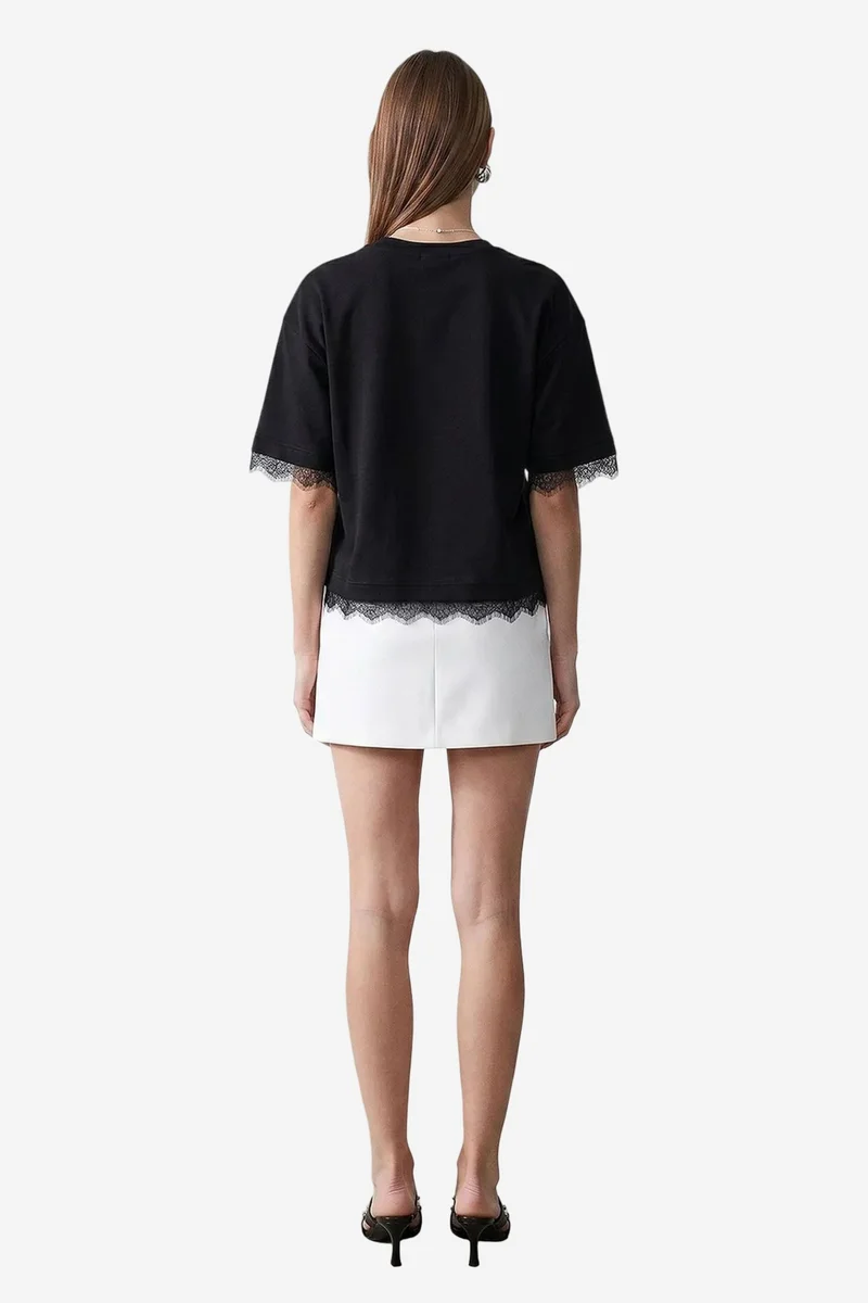 Dilvin Black DILVIN Women's Cotton Elastane Crew Neck T-Shirt for Women | Best Price UAE