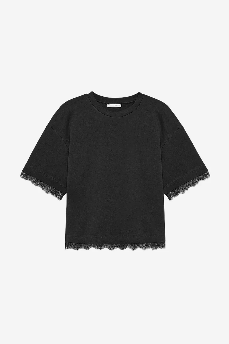 DILVIN Women's Cotton Elastane Crew Neck T-Shirt