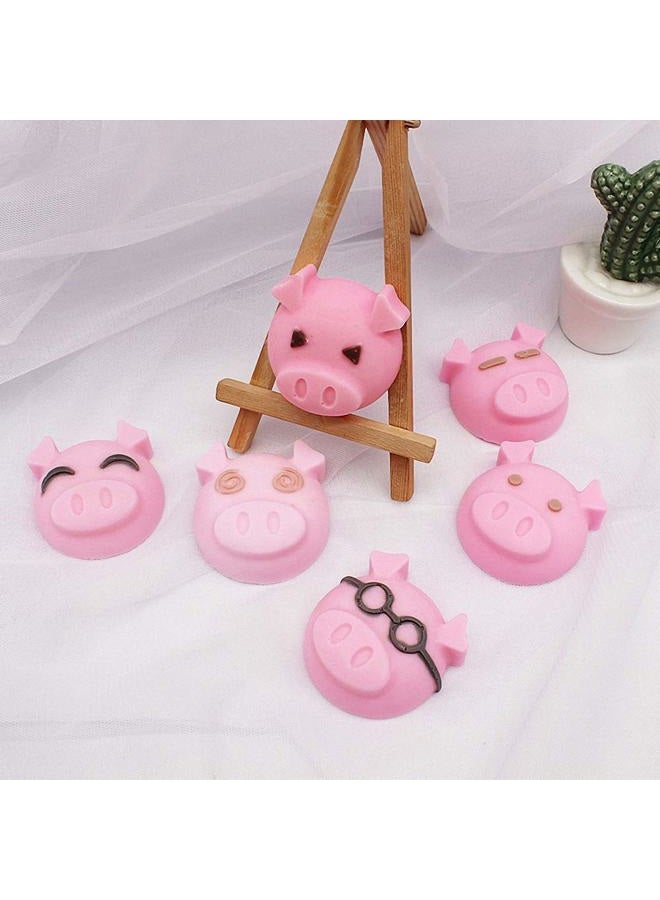 HiParty Hi-Party 2Pcs 6 Cavity Pig Cake Mold, Piggy Baking Pan Silicone Chocolate Candy Gummy Fat Bomb Jello Shot Mold Mini Soap Crayon Beeswax Melt Mold Ice Cube Trays - Image 5