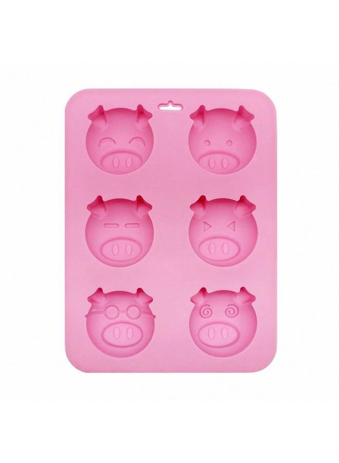 HiParty Hi-Party 2Pcs 6 Cavity Pig Cake Mold, Piggy Baking Pan Silicone Chocolate Candy Gummy Fat Bomb Jello Shot Mold Mini Soap Crayon Beeswax Melt Mold Ice Cube Trays - Image 3