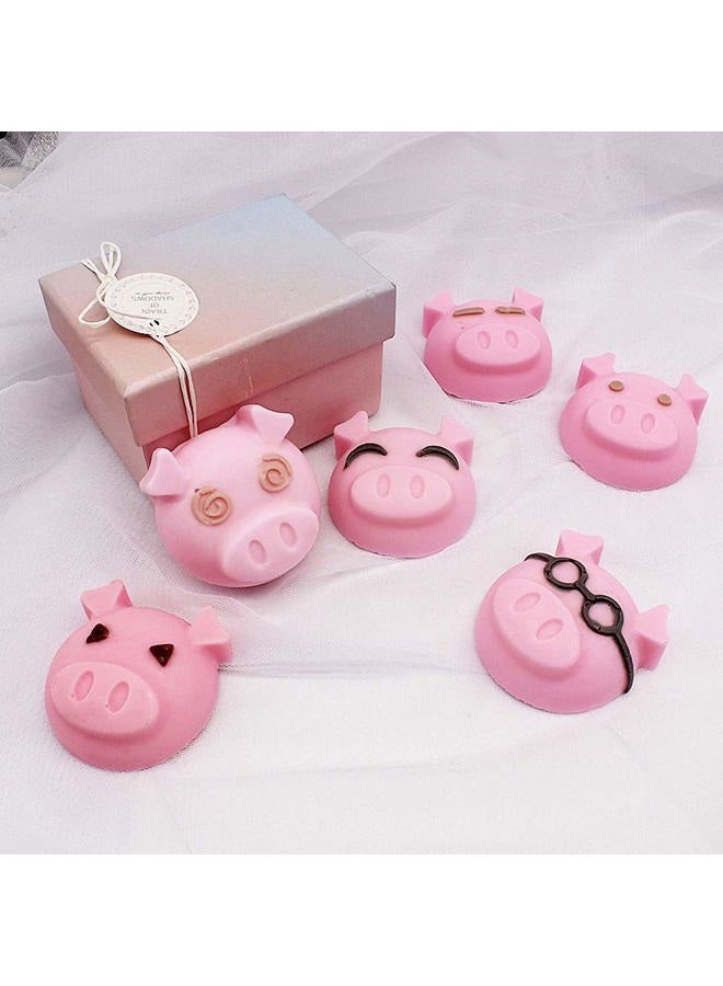 HiParty Hi-Party 2Pcs 6 Cavity Pig Cake Mold, Piggy Baking Pan Silicone Chocolate Candy Gummy Fat Bomb Jello Shot Mold Mini Soap Crayon Beeswax Melt Mold Ice Cube Trays - Image 4
