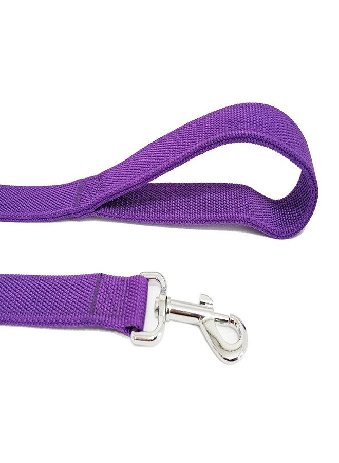 Taida Strong Nylon Dog Leash with 2-Layer, 4 FT/ 6 FT/ 7FT Long, 1 Inch Wide for Medium Large Dogs (Purple, 1'' x 2 FT) - Image 3