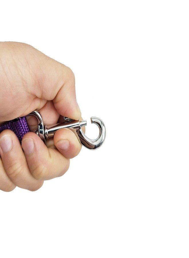 Taida Strong Nylon Dog Leash with 2-Layer, 4 FT/ 6 FT/ 7FT Long, 1 Inch Wide for Medium Large Dogs (Purple, 1'' x 2 FT) - Image 4
