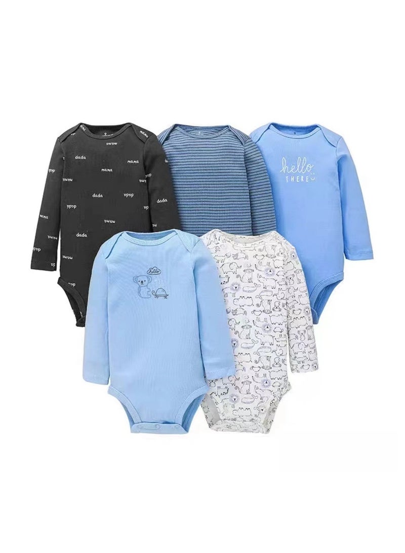 Baby Bodysuit Romper Suit Long Sleeve (Pack of 5) - Image 1