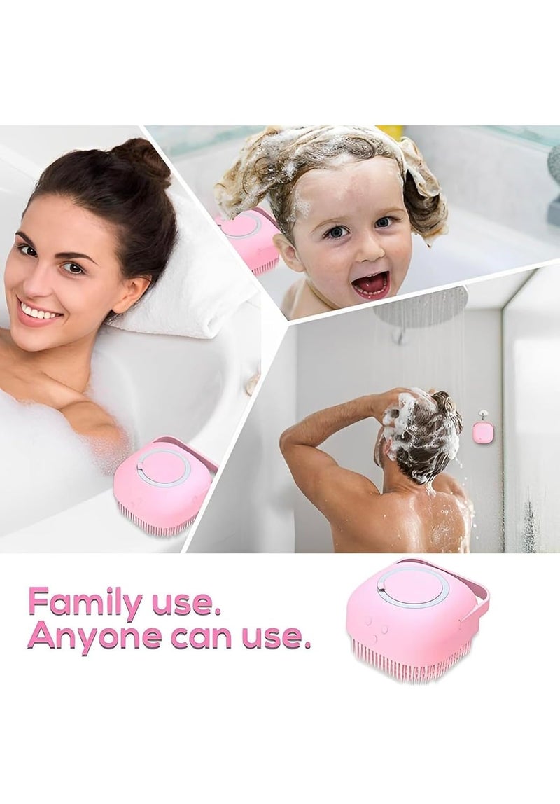 Loquat 2pcs Combo of 2in1 Silicone Body Massage Bath Brush with Soap Dispenser and Silicon Body Back Scrubber Massager for Deep Cleaning Exfoliating Massaging Hair Scalp BodyMulticolor - Image 3