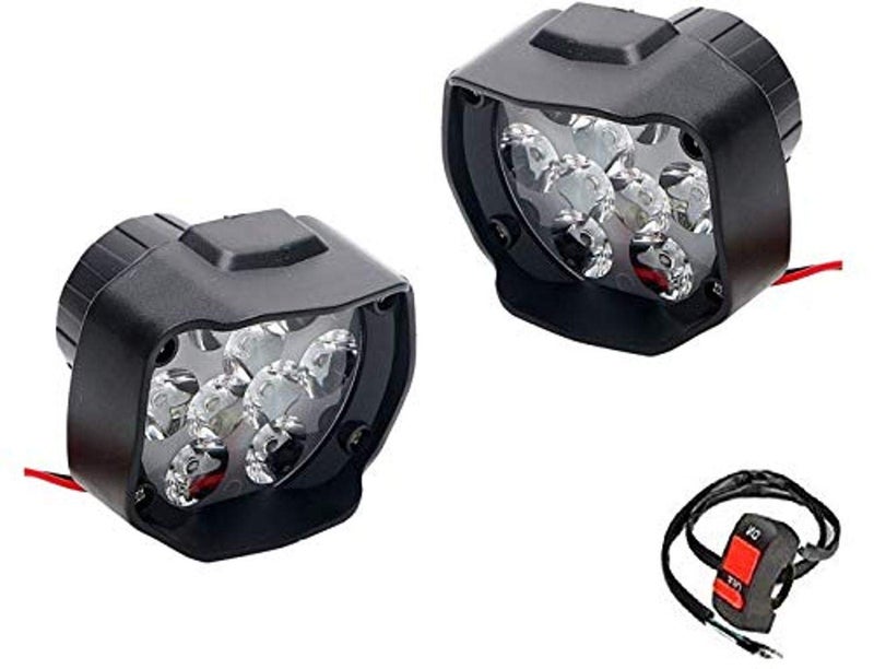 AOWBIKES LED Fog Light White Spot Beam Driving Lamp (18W AOWbikesck of 2) with Switch for Bullet Classic 350 - Image 1
