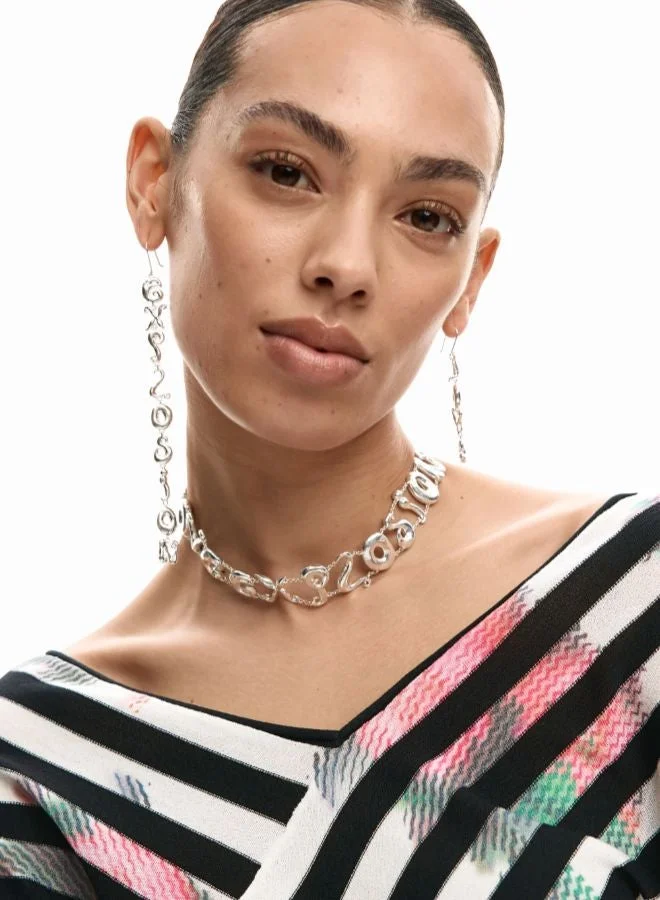DESIGUAL Black Fine Crossover Sweater for Women | Best Price UAE