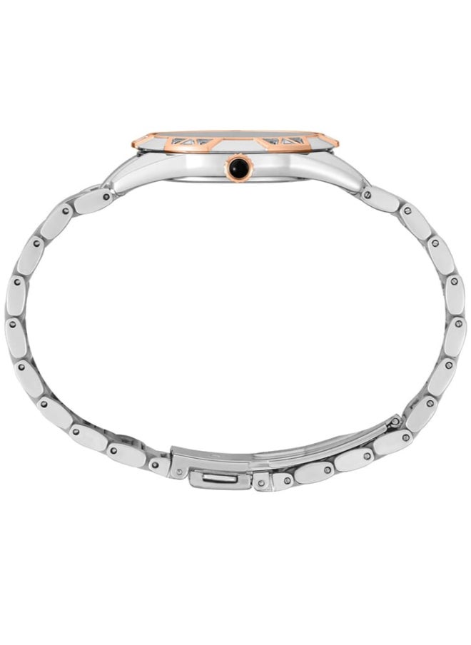 Seiko ساعة نسائية بمينا بيضاء وحركة كوارتز من الفولاذ المقاوم للصدأ، SKK730P  - Image 2