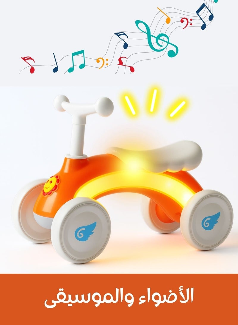 Zaprus Ride On Car for Kids with LED Lights & Music – Baby Push Car Toy for Toddlers Age 1–2 Years, Safe Indoor Ride-On, Perfect Gift for Boys & Girls - Image 1