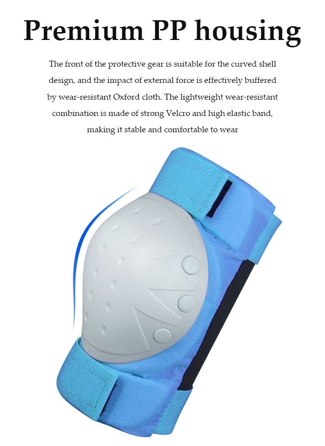 ماركة غير محددة 7-Piece Children's Protective Gear Set, Adjustable Helmet With Wrist And Knee Guards, Suitable For 4-9 Years Old, Children's Bicycle And Skating Protective Gear Set.  - Image 2