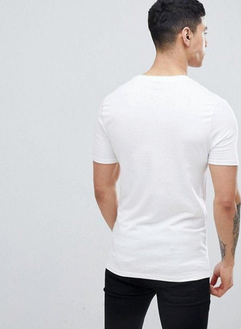 3 Pack Crew Neck Plain T-Shirt White Cotton 100% - Image 3