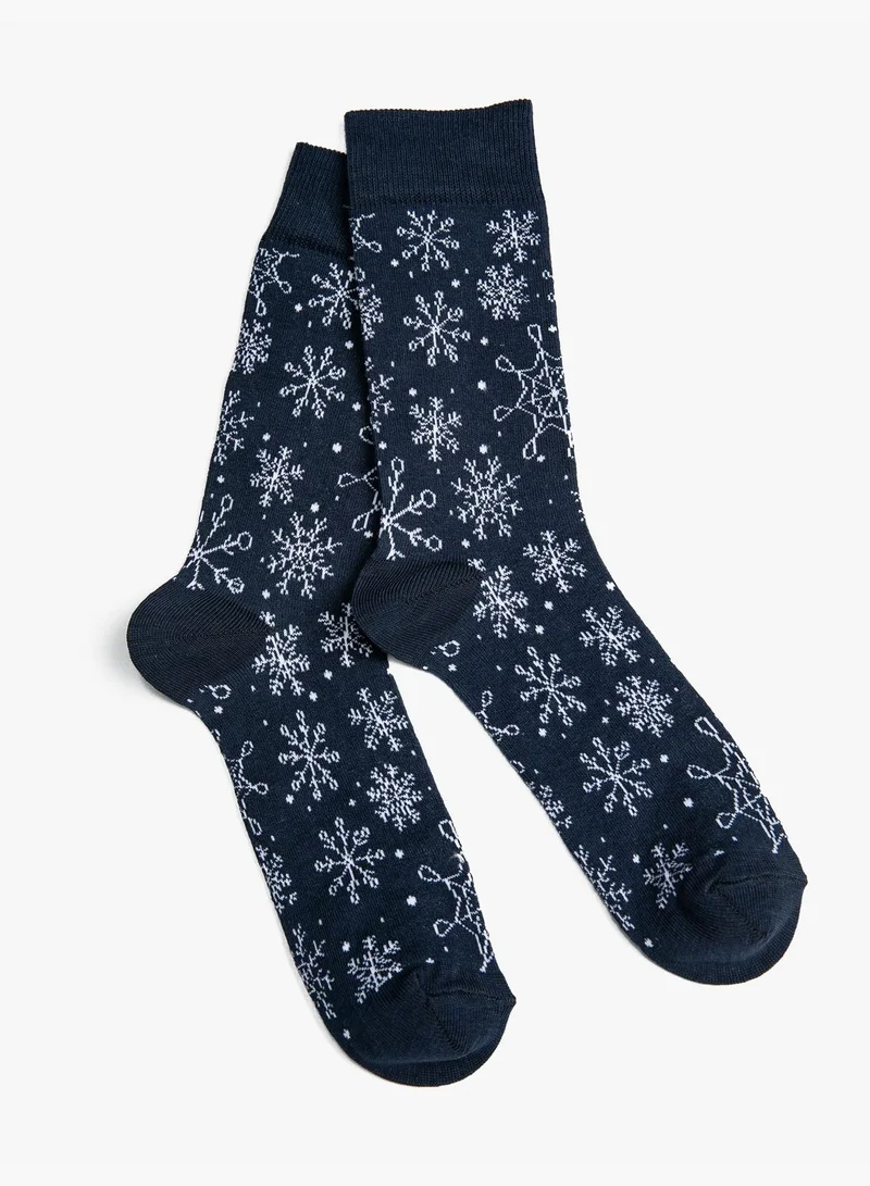 KOTON Christmas Patterned Socket Socks