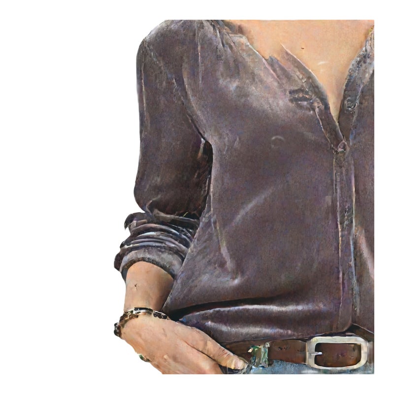 بلوزة مخملية نسائية بأكمام طويلة - Image 1