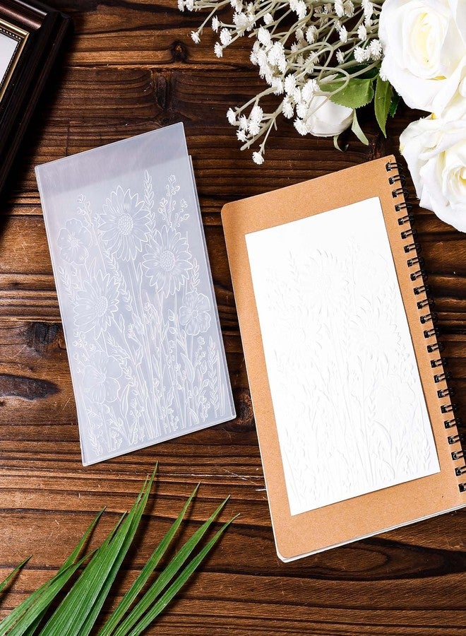Gosknor 2pcs Embossing Folders, 4.5x6.3 Inch Textured Daisy Flower 3D Tree Woodland Background Plastic Embossing Folders for Card Making Scrapbooking Paper Crafts - Image 4
