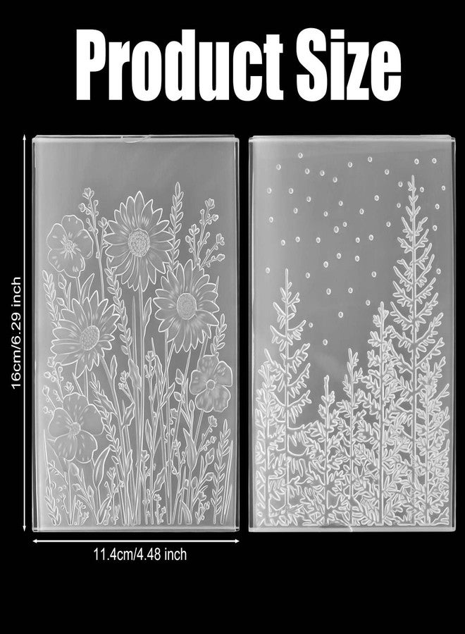 Gosknor 2pcs Embossing Folders, 4.5x6.3 Inch Textured Daisy Flower 3D Tree Woodland Background Plastic Embossing Folders for Card Making Scrapbooking Paper Crafts - Image 2