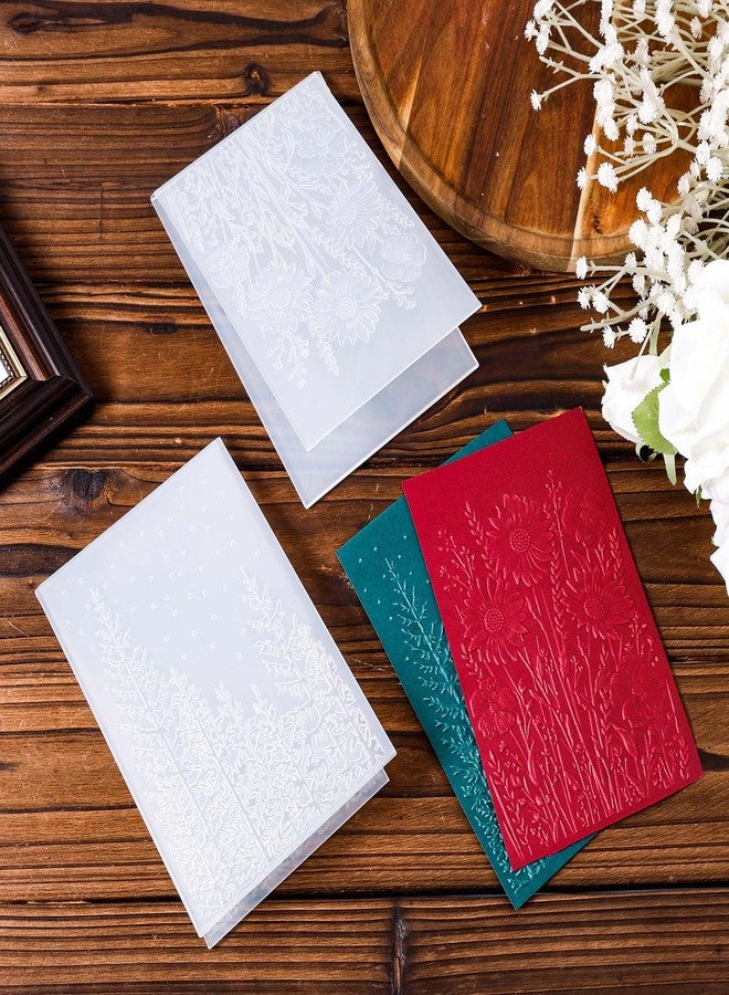 Gosknor 2pcs Embossing Folders, 4.5x6.3 Inch Textured Daisy Flower 3D Tree Woodland Background Plastic Embossing Folders for Card Making Scrapbooking Paper Crafts - Image 3