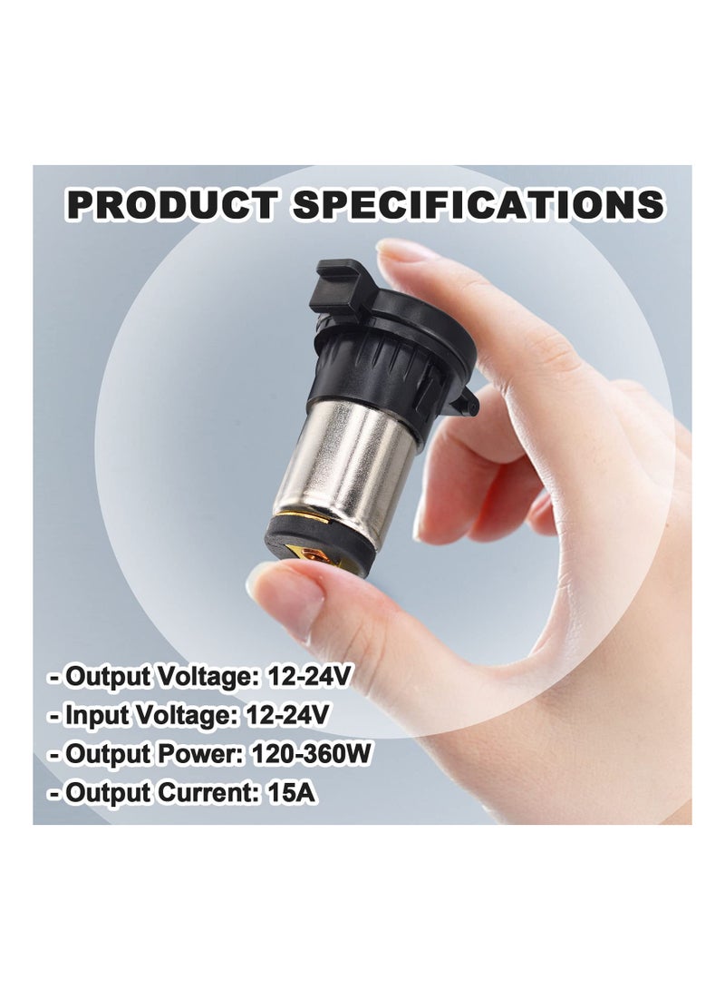 Cigarette Lighter Socket, Waterproof Marine Grade 12V Female Socket Plug Outlet Car Cigarette Lighter Dust Plug for DC 12V-24V Marine Boat Motorcycle, Riding Mower, Tractor, Vehicle, GPS(1 Pack) - Image 3