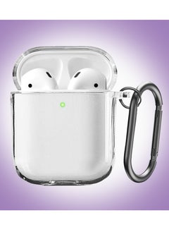 CATANES Shockproof Case For Apple AirPods 1/2 Crystal Clear Shockproof Case Transparent Ultra Slim Cover with Keychain Carabiner  - Image 4