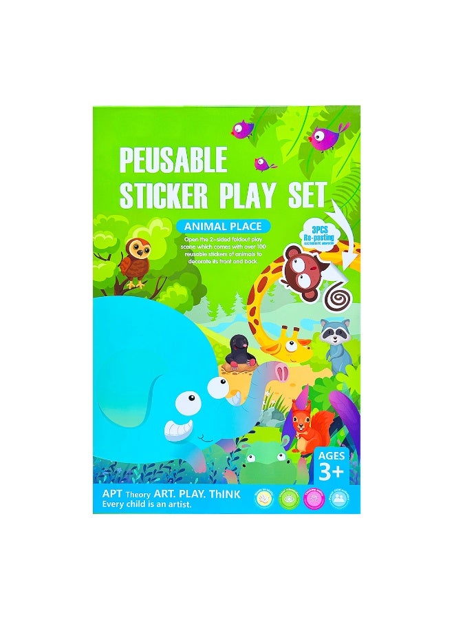 Four different themes and four creative static stickers, easy to tear, reusable, easy to stick, are the best children's toys - Image 4