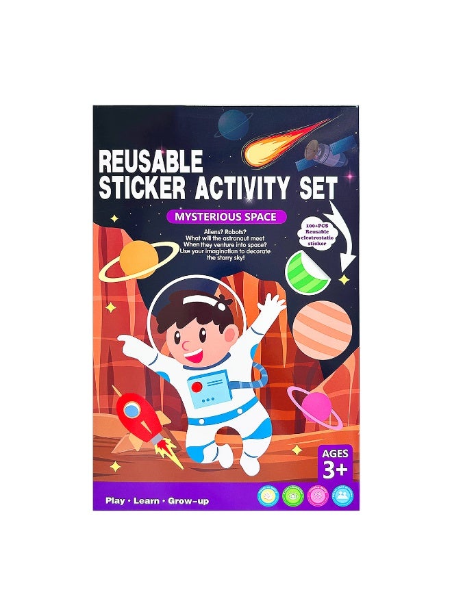 Four different themes and four creative static stickers, easy to tear, reusable, easy to stick, are the best children's toys - Image 5