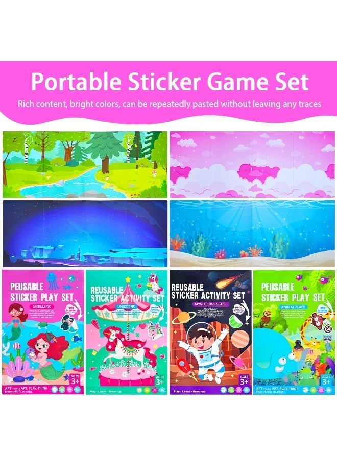 Four different themes and four creative static stickers, easy to tear, reusable, easy to stick, are the best children's toys - Image 2