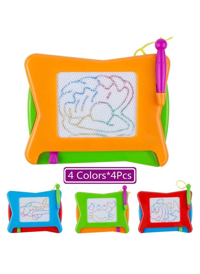 JASNKKONT 16Pc Mini Magnetic Drawing Board 4Colors Travel Size Erasable Doodle Magna Board Toy Small Writing Painting Sketching Pad Educational Learning And Classroom Prizes For Toddler Boy Girl Kids Child  - Image 4