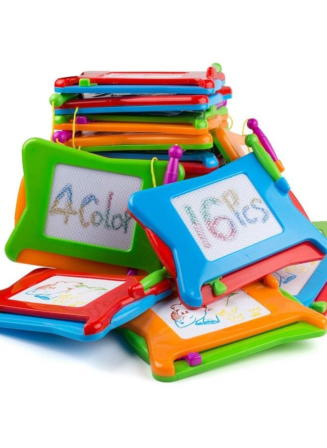 JASNKKONT 16Pc Mini Magnetic Drawing Board 4Colors Travel Size Erasable Doodle Magna Board Toy Small Writing Painting Sketching Pad Educational Learning And Classroom Prizes For Toddler Boy Girl Kids Child  - Image 2