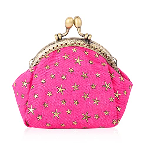 Oyachic Coin Purse, Small Denim Change Purse,Stars Wallet with Clasp,Vintage Money Bag,Car Coin Holder Pouch for Woman Girls - Image 1