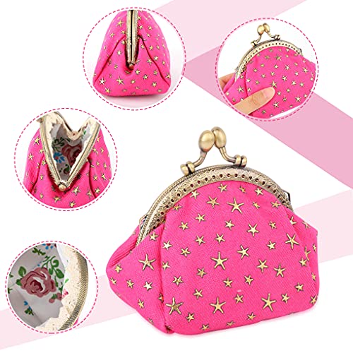 Oyachic Coin Purse, Small Denim Change Purse,Stars Wallet with Clasp,Vintage Money Bag,Car Coin Holder Pouch for Woman Girls - Image 2