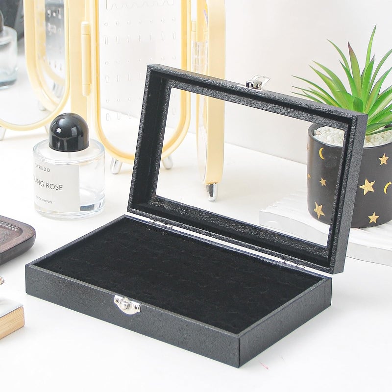 Adugay Ring Display Case,Jewelry Ring Organizer Box For Rings,Ring And Earring Holder Box For Girl,Velvet Ring Display Tray (Black, 30 slots) - Image 5