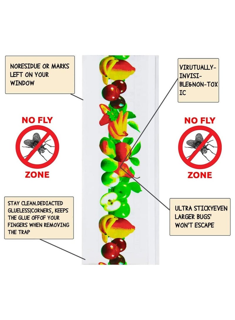 SYOSI SYOSI Window Fly Traps Stickers, Fruit Pattern Fly Catchers Stickers, Bug Trap for Fruit Flies Indoor Insect Fruit Pattern Attractor, 20 Pcs  - Image 2