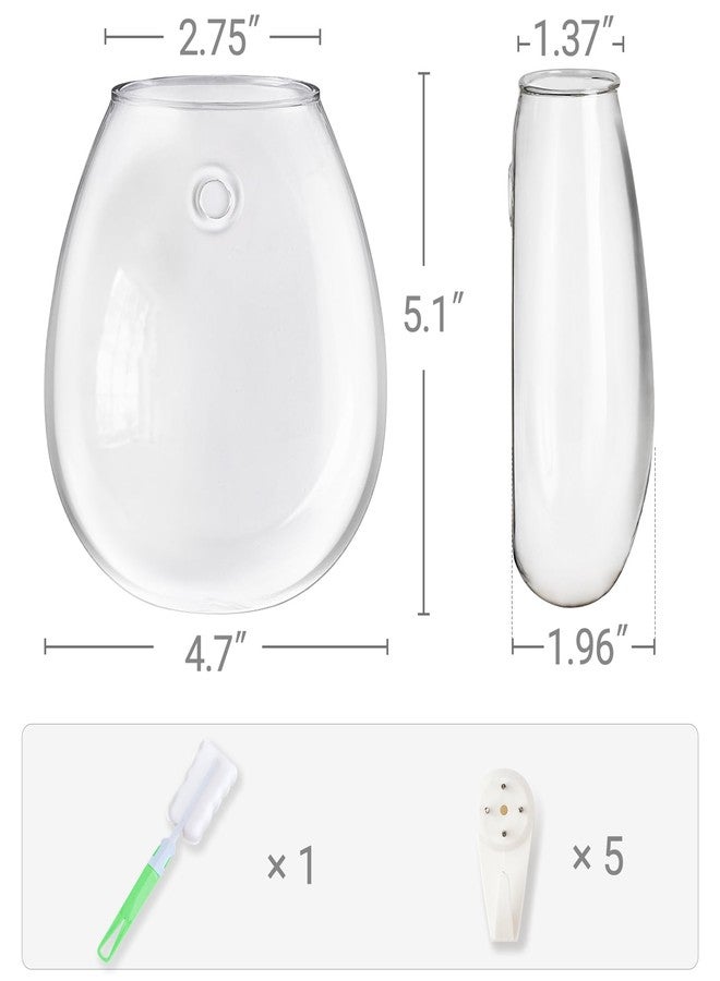 داهي محطات تكاثر داهي، أوعية زراعة معلقة على الحائط، مزهريات زجاجية مثبتة على الحائط، حوض زجاجي مفلطح للزهور، زراعة مائية، نباتات داخلية، ديكور منزلي، حمام، مكتب، عبوة من 4 قطع - Image 3