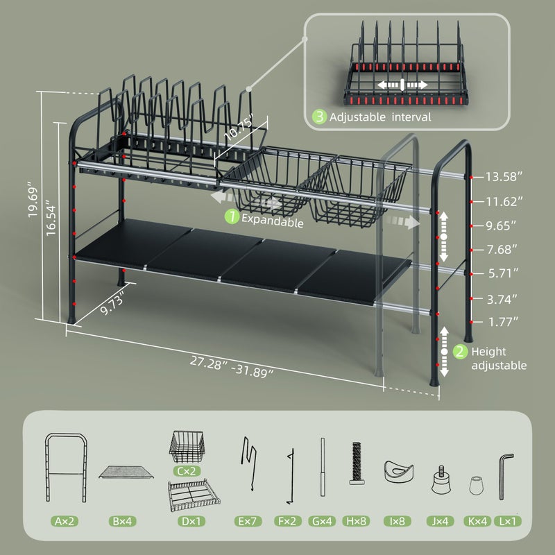 NETEL Adjustable Under Sink Organizers and Storage,Pots and Pans Organizer Under Kitchen Cabinet,Pan Lid Organizers inside Cabinet,Expandable Cabinet Storage Shelf with Pan Rack and 7 Dividers - Image 3
