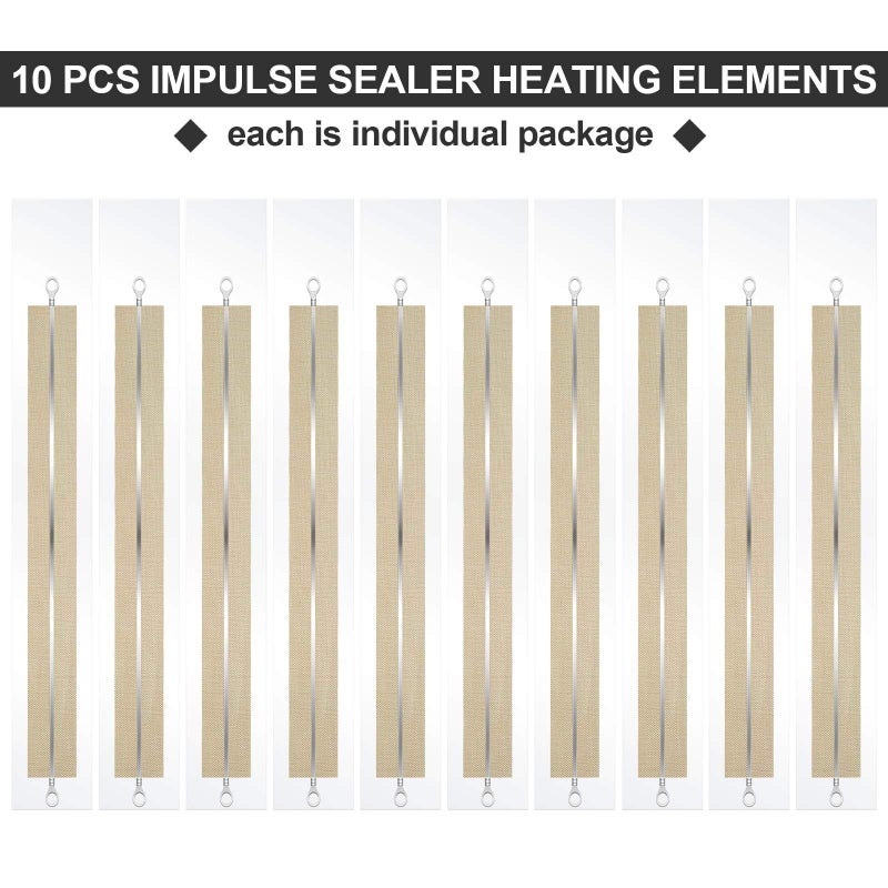 Honoson 10 Pcs Impulse Sealer Replacement Parts 16 Inch Heat Seal Strips Replacement Element Service Heat Seal Strips Impulse Sealer Spare Repair Parts Kit Compatible with F-400, FS-400, PFS-400 - Image 4