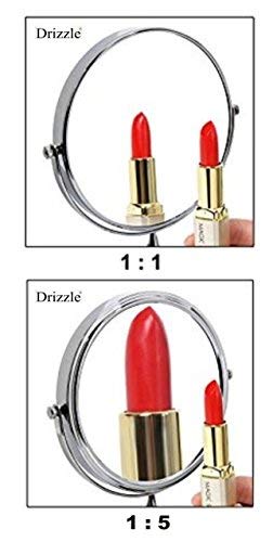 DRIZZLE Shaving & Makeup Mirror with One Side Normal and One Side 5X Magnifying Glass - (Pack of 2 Pieces) - Image 4