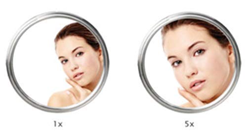 DRIZZLE Shaving & Makeup Mirror with One Side Normal and One Side 5X Magnifying Glass - (Pack of 2 Pieces) - Image 5