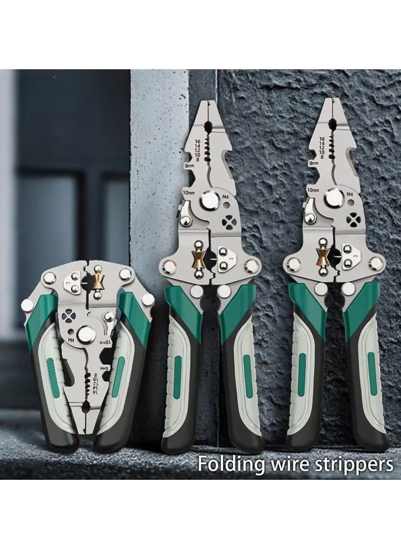 Generic 18-in-1 foldable wire stripper multifunctional pulley tool, suitable for crimping, splitting and winding, ideal for electricians  - Image 5