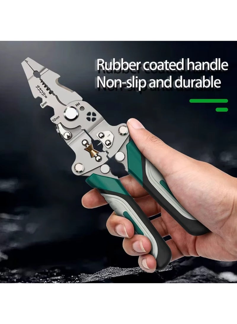 Generic 18-in-1 foldable wire stripper multifunctional pulley tool, suitable for crimping, splitting and winding, ideal for electricians  - Image 1