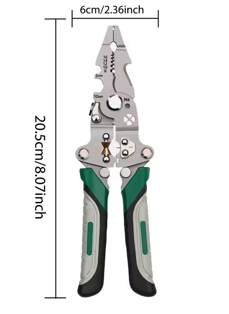 Generic 18-in-1 foldable wire stripper multifunctional pulley tool, suitable for crimping, splitting and winding, ideal for electricians  - Image 4
