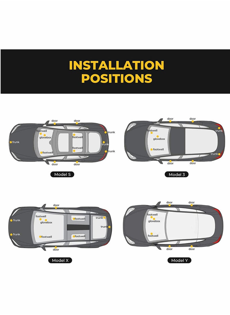 KASTWAVE Interior LED Lights Bulbs Kit for Tesla Model 3/Y/S/X, Ultra-Bright LED Interior Light Upgrade Lighting Replacement Lights Tesla Accessories Fit Trunk, Frunk,Door Puddle, Foot-Well (4 Pack/White)  - Image 4