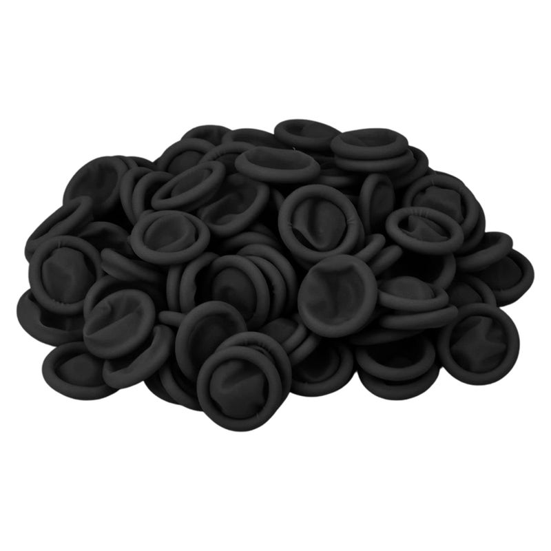 CREHODEC 200 Pcs Finger Cots, Disposable Finger Protectors, Latex Anti-Static Finger Tip Rubber Protect Keeping Dressing Dry and Clean (Medium, Black) - Image 1