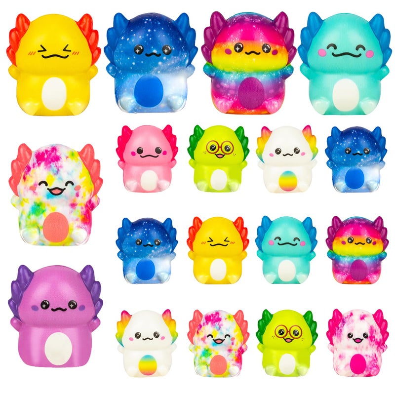 Holydeck 24 Pack Axolotl Slow Squishy Toys Soft Stress Relief Fidgets Toys for Kids Boys Girls Party Favors Novelty Prizes - Image 3