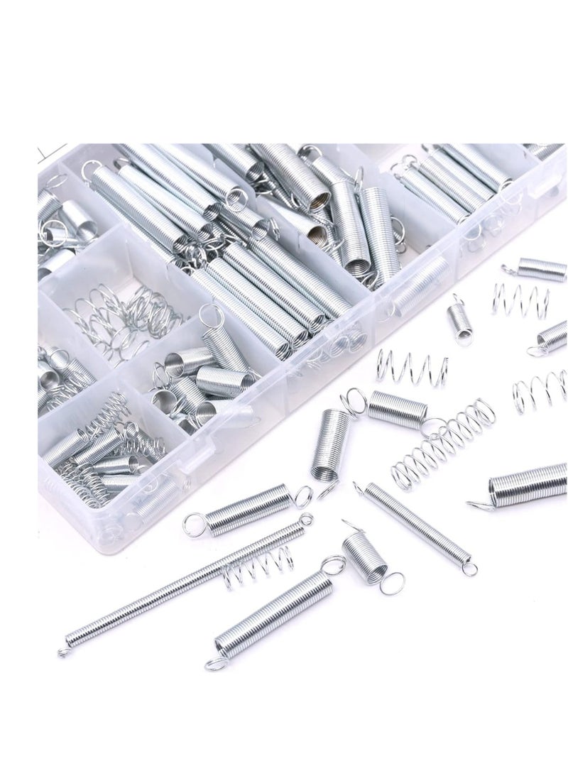 Generic - 200 Pieces Zinc Plated Spring Assortment Kit, 20 Kinds of Size Extension and Compression Spring Repair Tool Replacement Kit - Image 1