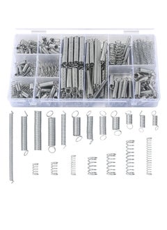 200 Pieces Zinc Plated Spring Assortment Kit, 20 Kinds of Size Extension and Compression Spring Repair Tool Replacement Kit